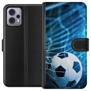 Motorola Moto G23 Svart Plånboksfodral Fotboll