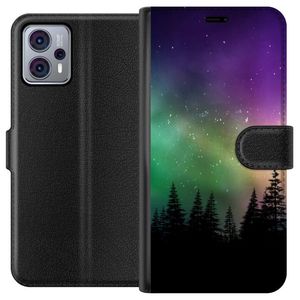 Motorola Moto G23 Svart Plånboksfodral Norrsken