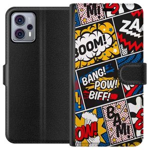 Motorola Moto G23 Svart Plånboksfodral Tecknat Boom!
