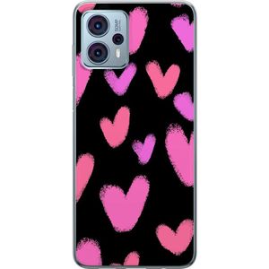 Motorola Moto G23 Transparent Mobilskal Hjärtan Stora