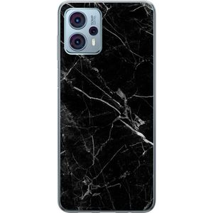 Motorola Moto G23 Transparent Mobilskal Svart marmor