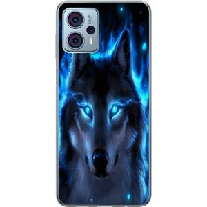 Motorola Moto G23 Transparent Mobilskal Blå Varg