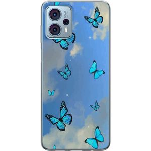 Motorola Moto G23 Transparent Mobilskal Himlen med fjärilar