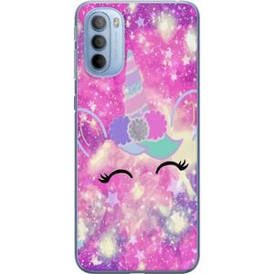 Motorola Moto G31 Transparent Mobilskal Glad Enhörning