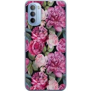 Motorola Moto G31 Transparent Mobilskal Rosor