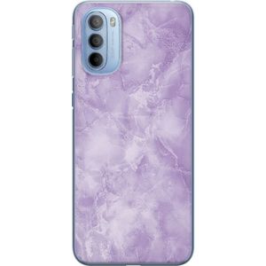 Motorola Moto G31 Transparent Mobilskal Lila marmor