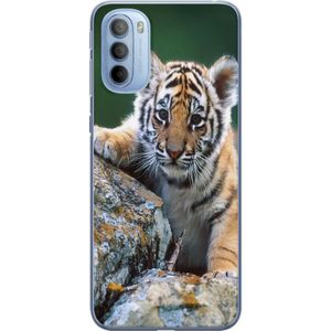 Motorola Moto G31 Transparent Mobilskal Tiger