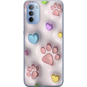 Motorola Moto G31 Transparent Mobilskal Fluffiga Tassar