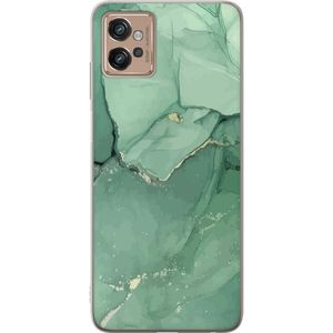Motorola Moto G32 Transparent Mobilskal Grön Marmor