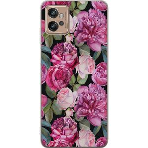 Motorola Moto G32 Transparent Mobilskal Rosor