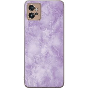 Motorola Moto G32 Transparent Mobilskal Lila marmor