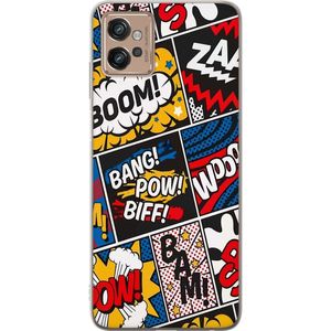 Motorola Moto G32 Transparent Mobilskal Tecknat Boom!