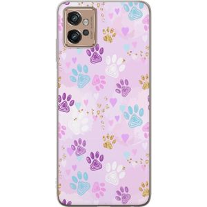 Motorola Moto G32 Transparent Mobilskal Kattavtryck