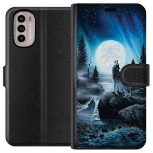 Motorola Moto G41 Svart Plånboksfodral Varjar på natten
