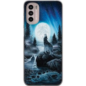 Motorola Moto G41 Transparent Mobilskal Varjar på natten