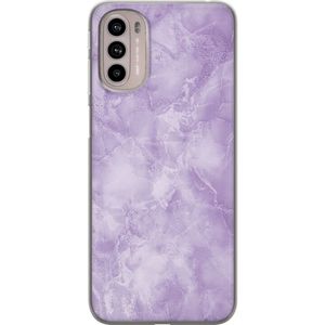 Motorola Moto G41 Transparent Mobilskal Lila marmor