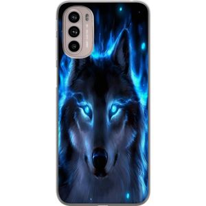 Motorola Moto G41 Transparent Mobilskal Blå Varg
