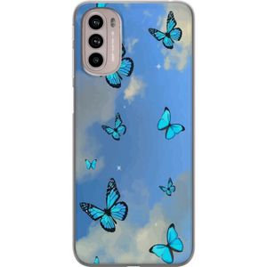 Motorola Moto G41 Transparent Mobilskal Himlen med fjärilar