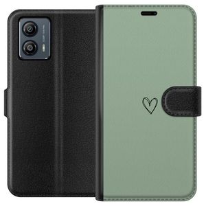 Motorola Moto G53 Svart Plånboksfodral Hjärta