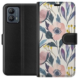 Motorola Moto G53 Svart Plånboksfodral Blomsterglädje