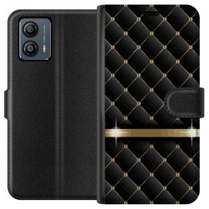 Motorola Moto G53 Svart Plånboksfodral Lyxigt