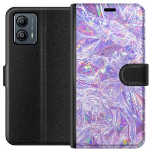 Motorola Moto G53 Svart Plånboksfodral Glitter