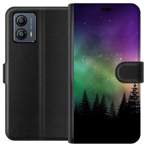 Motorola Moto G53 Svart Plånboksfodral Norrsken