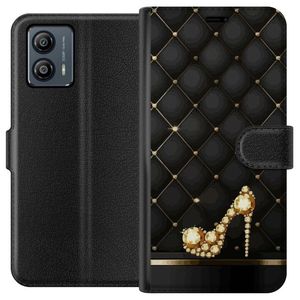 Motorola Moto G53 Svart Plånboksfodral Lyxig Sko