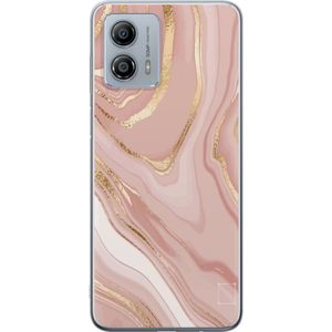 Motorola Moto G53 Transparent Mobilskal Ljusrosa marmor