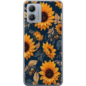 Motorola Moto G53 Transparent Mobilskal Solrosor