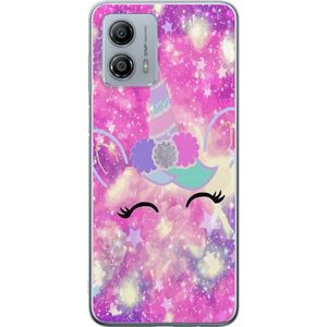 Motorola Moto G53 Transparent Mobilskal Glad Enhörning