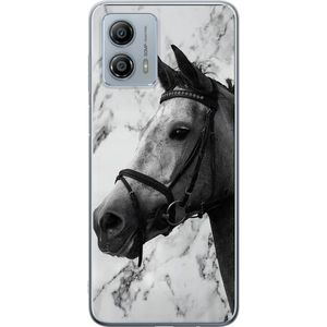 Motorola Moto G53 Transparent Mobilskal Marmor med häst