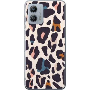 Motorola Moto G53 Transparent Mobilskal Leopardmönster