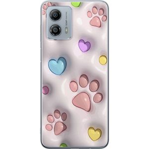 Motorola Moto G53 Transparent Mobilskal Fluffiga Tassar