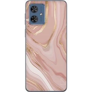 Motorola Moto G54 Läpinäkyvä Puhelinkotelo Ljusrosa marmor