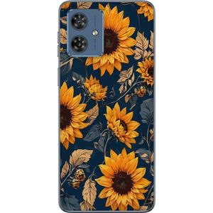 Motorola Moto G54 Gjennomsiktig Telefondeksel Solrosor