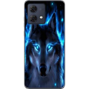 Motorola Moto G84 Transparent Mobilskal Blå Varg