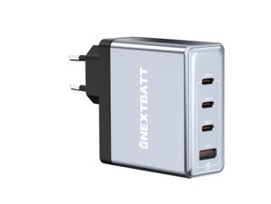 NEXTBATT 100W Hurtigoplader 3x USB-C/1x USB-A - Sort/Grå