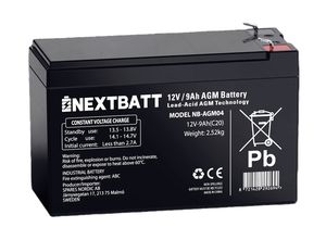NEXTBATT AGM-batteri 12V 9Ah – 151x65x94 mm
