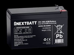 NEXTBATT AGM-batteri 12V 9Ah – 151x65x94 mm