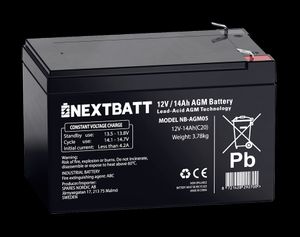 NEXTBATT AGM-batteri 12V 14Ah – 151x98x95 mm