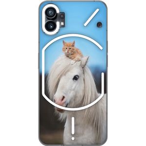 Nothing Phone (1) Transparent Mobilskal Katt och Häst