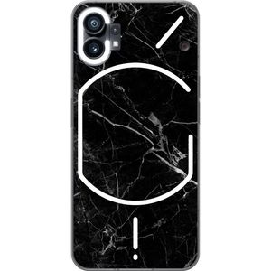 Nothing Phone (1) Transparent Mobilskal Svart marmor