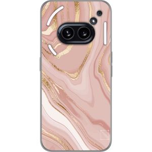 Nothing Phone (2a) Transparent Mobilskal Ljusrosa marmor