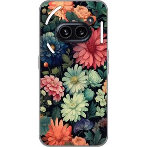 Nothing Phone (2a) Läpinäkyvä Puhelinkotelo Färglada blommor