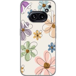 Nothing Phone (2a) Läpinäkyvä Puhelinkotelo Tecknade Blommor