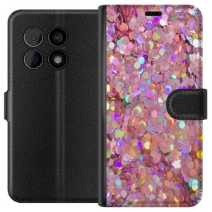 OnePlus 10 Pro Svart Plånboksfodral Glitter