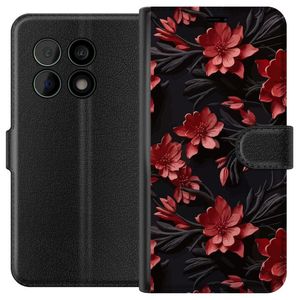 OnePlus 10 Pro Svart Plånboksfodral Intensiva blommor