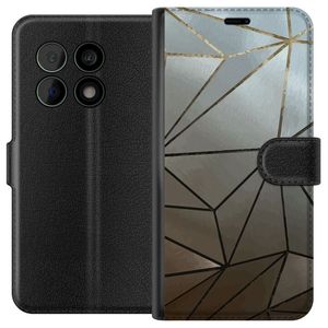 OnePlus 10 Pro Svart Plånboksfodral Mönster Rosé