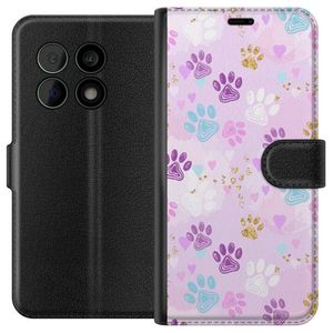 OnePlus 10 Pro Svart Plånboksfodral Kattavtryck